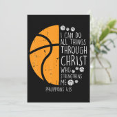 Basketball Ich kann Dinge tun Bibel Verse Gott Jes Einladung (Stehend Vorderseite)