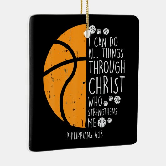 Basketball Ich kann Dinge tun Bibel Verse Gott Jes Keramikornament (Rechts)
