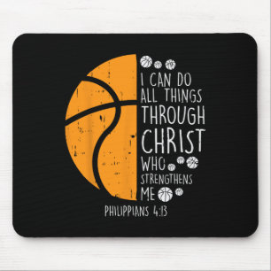 Basketball Ich kann Dinge tun Bibel Verse Gott Jes Mousepad