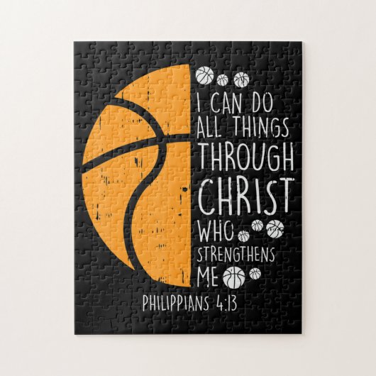 Basketball Ich kann Dinge tun Bibel Verse Gott Jes Puzzle (Vertikal)