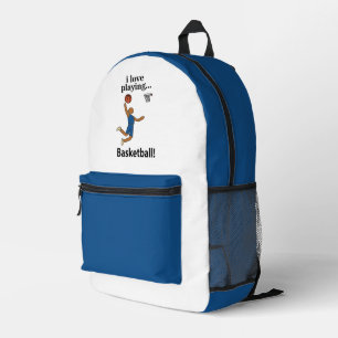 Basketball Ich liebe Basketball spielen Bedruckter Rucksack