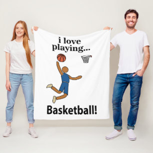 Basketball Ich liebe Basketball spielen Fleecedecke