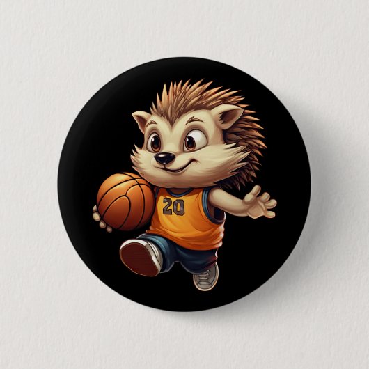Basketball-Igel 1 Button (Vorderseite)