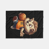 Basketball-Igel 1 Fleecedecke (Vorderseite (Horizontal))