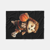 Basketball-Igel Fleecedecke (Vorderseite (Horizontal))