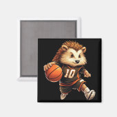 Basketball-Igel Magnet (Vorderseite/Rückseite)
