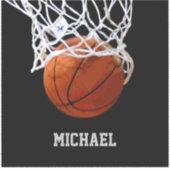 Basketball Ihr Name Aufkleber (Vorderseite)