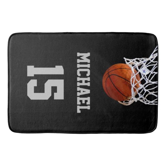 Basketball Ihr Name Badematte (Vorderseite)