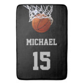Basketball Ihr Name Badematte (Vorderseite Vertikal)