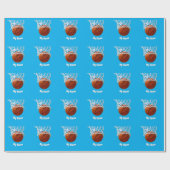 Basketball Ihr Name Benutzerdefiniert Geschenkpapier (Flach)