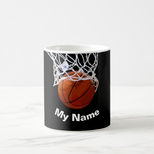 Basketball Ihr Name Benutzerdefiniert Kaffeetasse (Mittel)