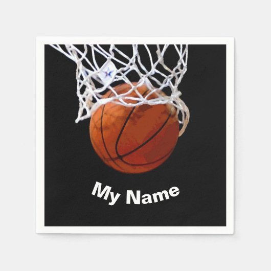 Basketball Ihr Name Benutzerdefiniert Serviette (Vorderseite)