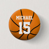 Basketball Ihr Name Button (Vorderseite)