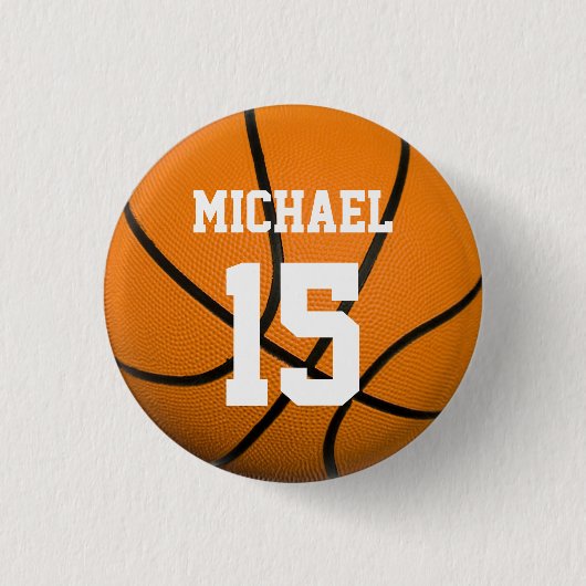 Basketball Ihr Name Button (Vorderseite)