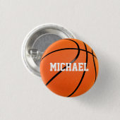 Basketball Ihr Name Button (Vorne & Hinten)