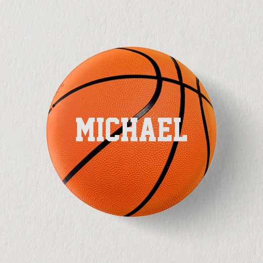 Basketball Ihr Name Button (Vorderseite)