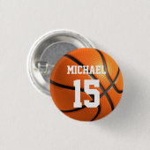 Basketball Ihr Name Button (Vorne & Hinten)