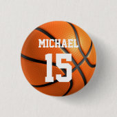 Basketball Ihr Name Button (Vorderseite)