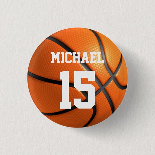 Basketball Ihr Name Button (Vorderseite)