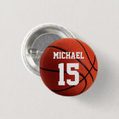 Basketball Ihr Name Button (Vorne & Hinten)