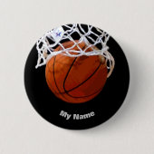 Basketball Ihr Name Button (Vorderseite)