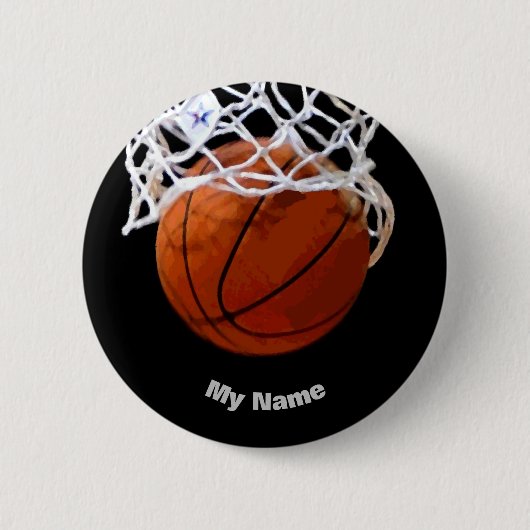 Basketball Ihr Name Button (Vorderseite)