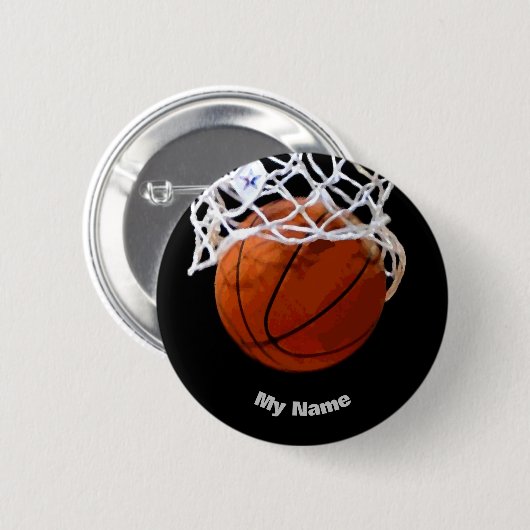 Basketball Ihr Name Button (Vorne & Hinten)