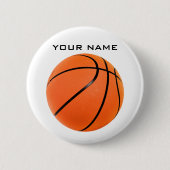 Basketball Ihr Name Button (Vorderseite)