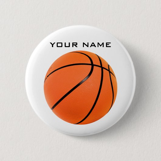 Basketball Ihr Name Button (Vorderseite)