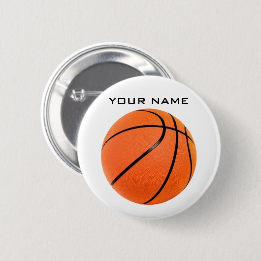 Basketball Ihr Name Button (Vorne & Hinten)