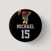 Basketball Ihr Name Button (Vorderseite)