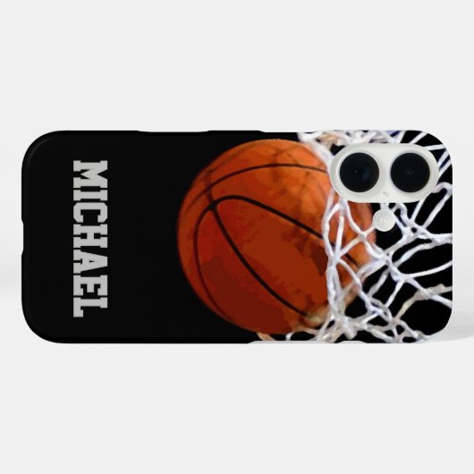 Basketball Ihr Name Case-Mate iPhone Hülle (Rückseite (Horizontal))