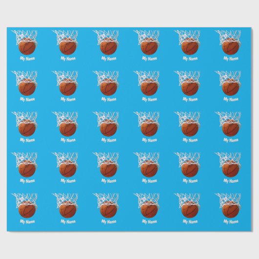 Basketball Ihr Name Custom Geschenkpapier (Flach)