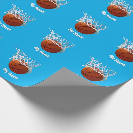 Basketball Ihr Name Custom Geschenkpapier (Ecke)