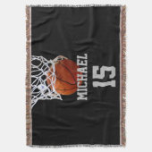 Basketball Ihr Name Decke (Vorderseite Vertikal)