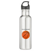Basketball Ihr Name Edelstahlflasche (Vorderseite)