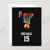 Basketball Ihr Name Feiertagspostkarte (Vorne/Hinten)