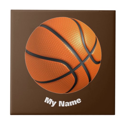 Basketball Ihr Name Fliese (Vorderseite)