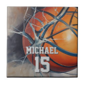 Basketball Ihr Name Fliese (Vorderseite)