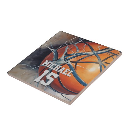 Basketball Ihr Name Fliese (Seite)