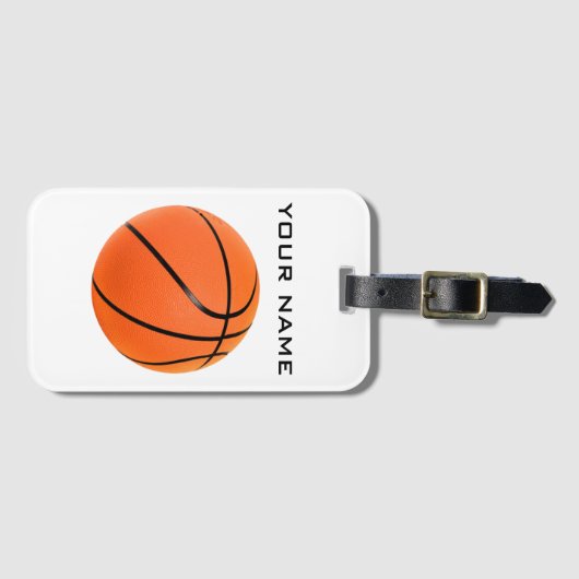 Basketball Ihr Name Gepäckanhänger (Vorderseite (Horizontal))