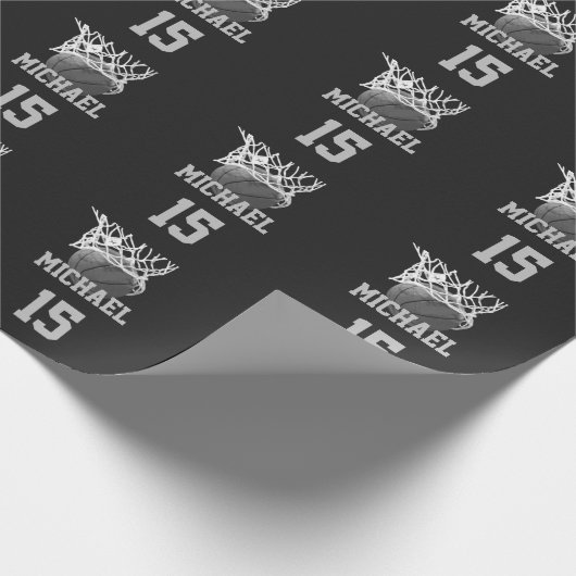 Basketball Ihr Name Geschenkpapier (Ecke)