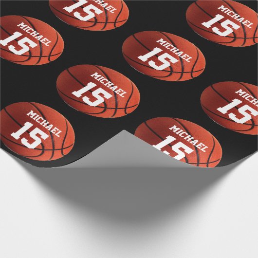 Basketball Ihr Name Geschenkpapier (Ecke)