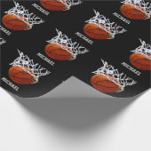 Basketball Ihr Name Geschenkpapier (Ecke)