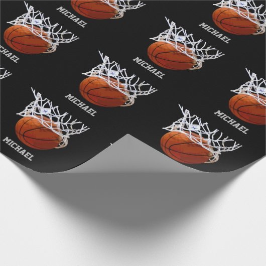 Basketball Ihr Name Geschenkpapier (Ecke)