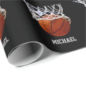 Basketball Ihr Name Geschenkpapier (Rolleneckpunkt)