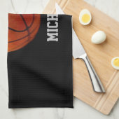 Basketball Ihr Name Geschirrtuch (Viertel Falte)