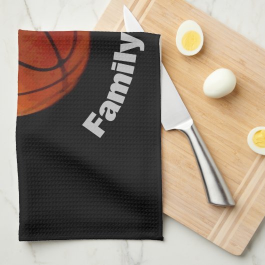 Basketball Ihr Name Geschirrtuch (Viertel Falte)
