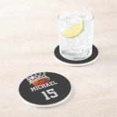 Basketball Ihr Name Getränkeuntersetzer (Seite)