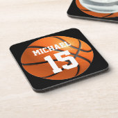 Basketball Ihr Name Getränkeuntersetzer (Linke Seite)